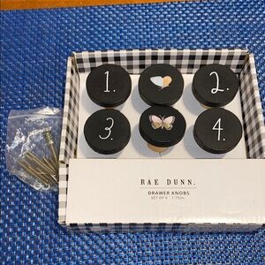 Set of 6 Rae Dunn Butterflies and Numbers drawer knobs